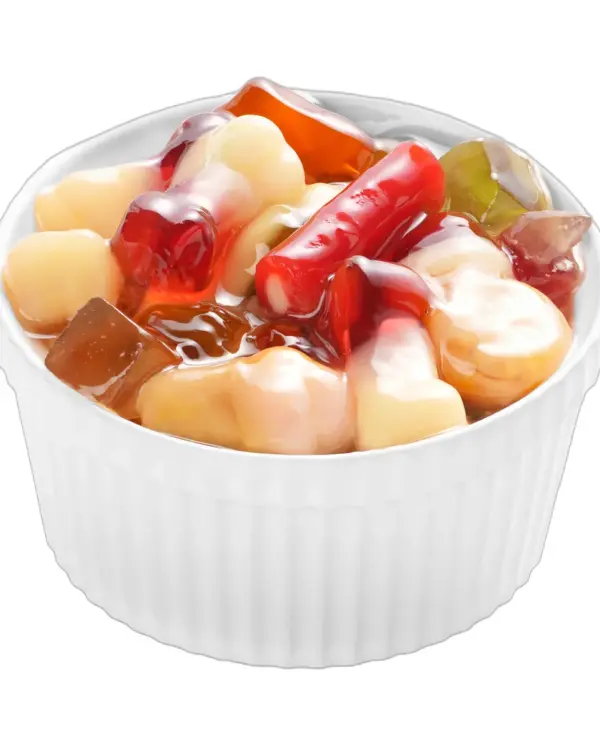 دسر ترشی مخلوط ژله‌ای مجلسی در ظرف پت - زیتون مسعود